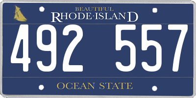 RI license plate 492557