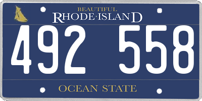 RI license plate 492558