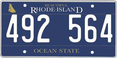 RI license plate 492564