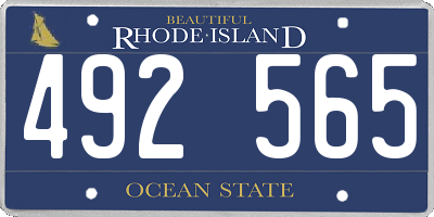 RI license plate 492565