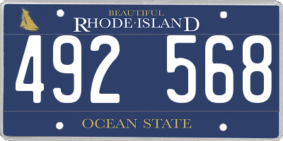 RI license plate 492568