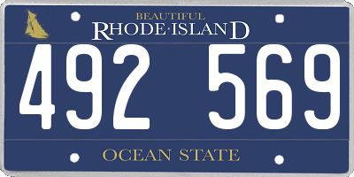 RI license plate 492569
