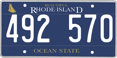 RI license plate 492570
