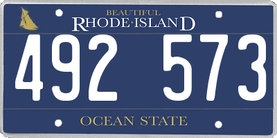 RI license plate 492573
