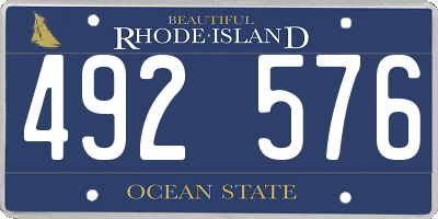RI license plate 492576