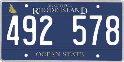 RI license plate 492578