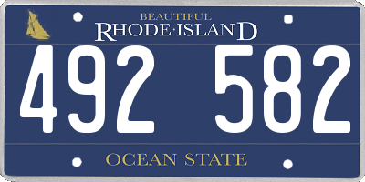 RI license plate 492582