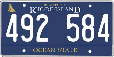 RI license plate 492584