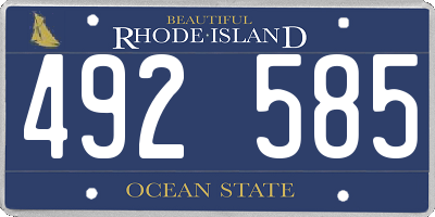 RI license plate 492585