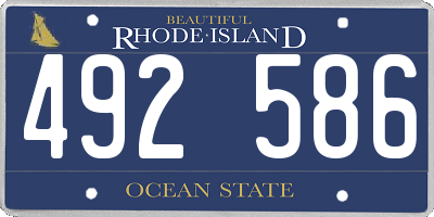 RI license plate 492586