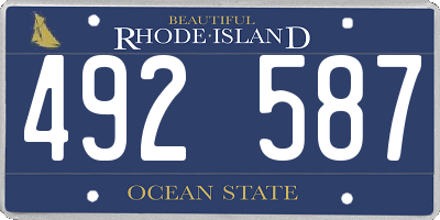 RI license plate 492587
