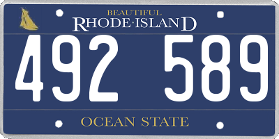 RI license plate 492589
