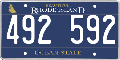 RI license plate 492592