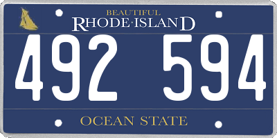 RI license plate 492594