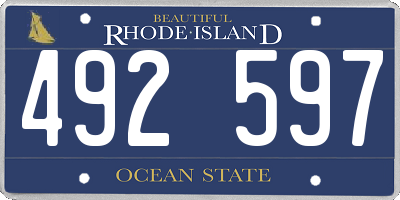 RI license plate 492597