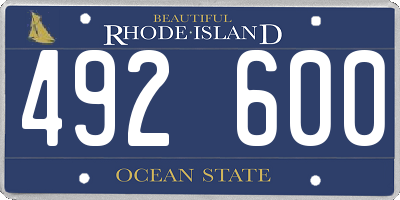 RI license plate 492600