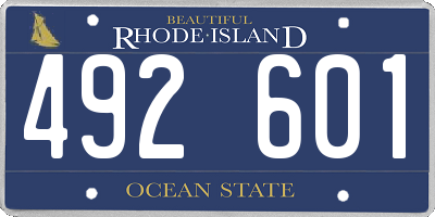 RI license plate 492601