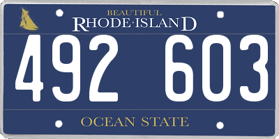 RI license plate 492603