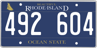 RI license plate 492604