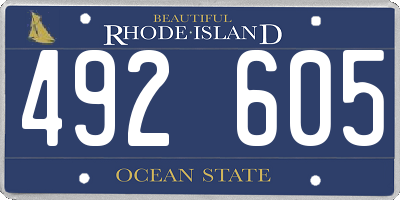 RI license plate 492605