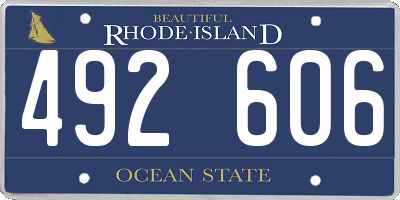 RI license plate 492606