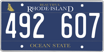 RI license plate 492607