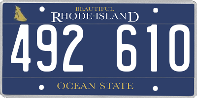 RI license plate 492610