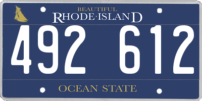 RI license plate 492612