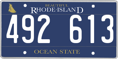 RI license plate 492613