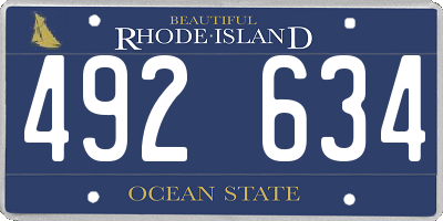 RI license plate 492634