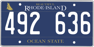 RI license plate 492636
