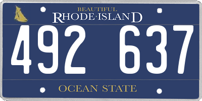 RI license plate 492637