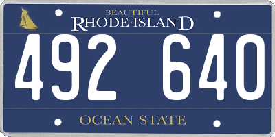 RI license plate 492640
