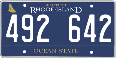 RI license plate 492642
