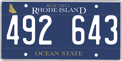 RI license plate 492643