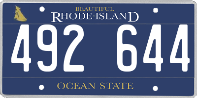 RI license plate 492644