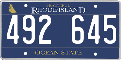 RI license plate 492645