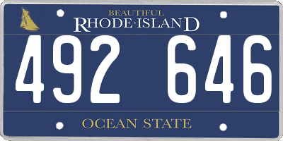 RI license plate 492646