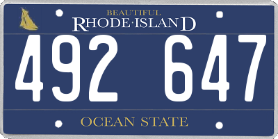 RI license plate 492647