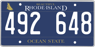 RI license plate 492648