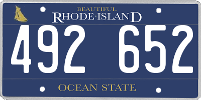 RI license plate 492652