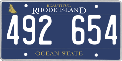 RI license plate 492654