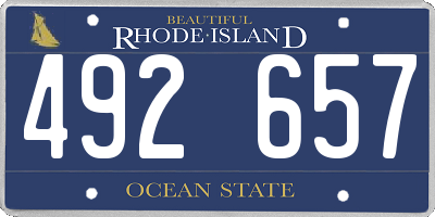 RI license plate 492657