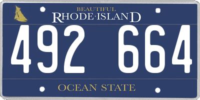 RI license plate 492664