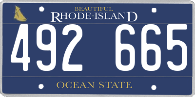 RI license plate 492665
