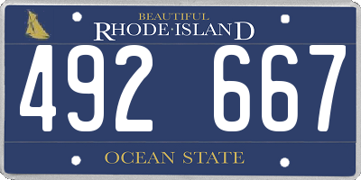 RI license plate 492667