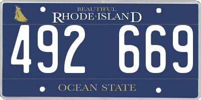 RI license plate 492669