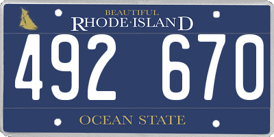 RI license plate 492670