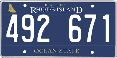 RI license plate 492671