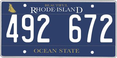 RI license plate 492672